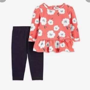 Carter's floral fleece top and legging set